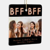 Friends foreverフォトブラックバラ金ゴールドBFF セラミックオーナメント (右)