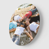 Friends foreverフォト文字 ラージ壁時計 (傾斜)