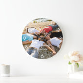 Friends foreverフォト文字 ラージ壁時計 (ホーム)