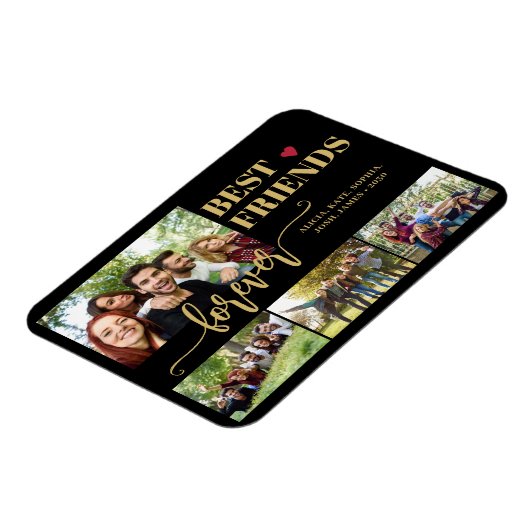 Friends Forever最高の写真コラージュパーソナライズされた マグネット (左側)