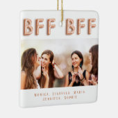 Friends forever白いバラの金ゴールド写真の名前 セラミックオーナメント (右)