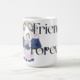 「Friends Forever」アニメ風クラシックマグカップ コーヒーマグカップ