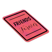 「Friends Forever」フレーズPink & Purple Background マグネット (右側)