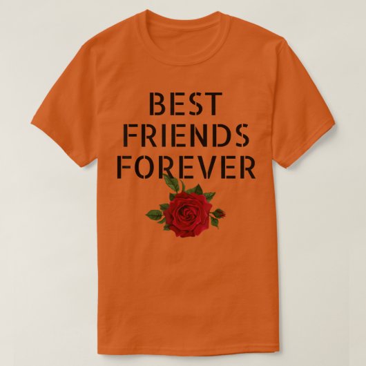 Friends Forever 最高の Bff Matching Friends Red Rose Tシャツ (デザイン正面)