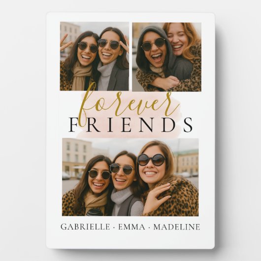 Friends Forever 3 Photo Collage Keepsake フォトプラーク (正面)