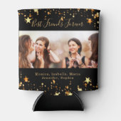 Friends forever BFFブラック金ゴールド写真 缶クーラー (正面)
