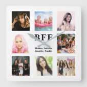 Friends forever bff白写真 スクエア壁時計 (正面)