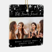 Friends forever black silverグリッター写真 セラミックオーナメント (右)