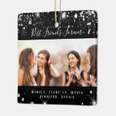 Friends forever black silverグリッター写真 セラミックオーナメント (左)