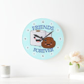 Friends Forever Happy Poo and TP Clock ラージ壁時計 (ホーム)
