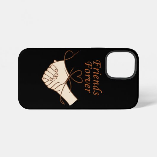 Friends Forever Heartline Art iPhone 12 Mini カー iPhoneケース (裏面横)