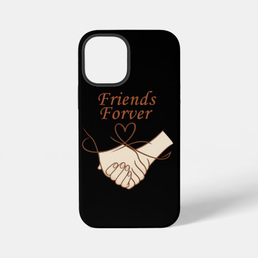 Friends Forever Heartline Art iPhone 12 Mini カー iPhoneケース (裏面)