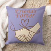 Friends Forever Heartline Art Throw Pillow クッション (ブランケット)