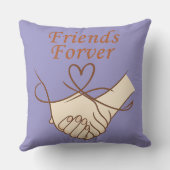 Friends Forever Heartline Art Throw Pillow クッション (裏面)
