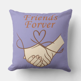 Friends Forever Heartline Art Throw Pillow クッション