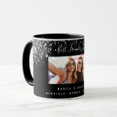 Friends forever photo black silverグリッター名 マグカップ (正面左)