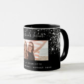 Friends forever photo black silverグリッター名 マグカップ (正面右)