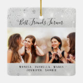 Friends forever silverグリッター写真 セラミックオーナメント (裏面)