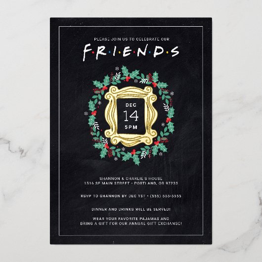 FRIENDS™ Friendsmas ホリデーパーティー 箔シーズンカード (正面)