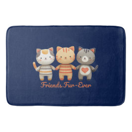 Friends Fur-Ever かわいい猫のバスマット バスマット