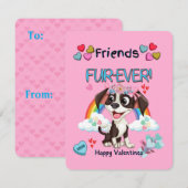 Friends Fur-Ever Cute Puppy Classroom Valentines ノートカード (正面/裏面)