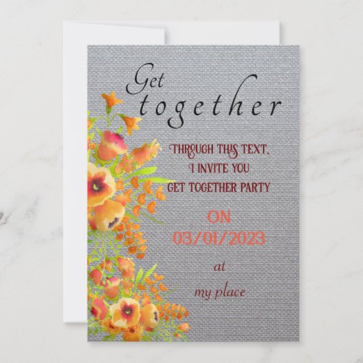 Friends get together  invitation 招待状 (正面)