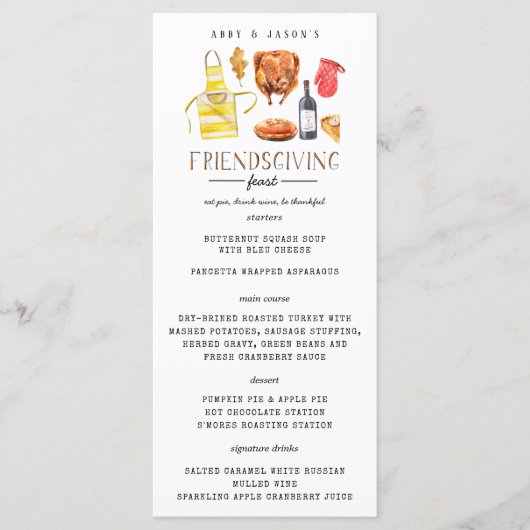 Friends Giving感謝祭ディナーメニュー メニュー (正面)