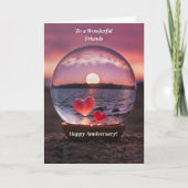 Friends Happy Wedding Anniversary with Hearts カード (正面)
