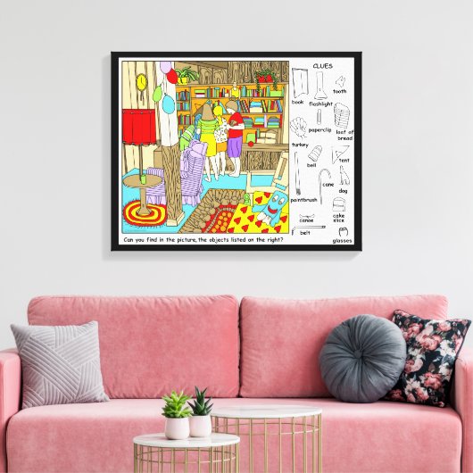 Friends Hidden Objectsパズル キャンバスプリント (インサイチュ (リビング))