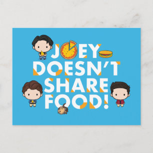 FRIENDS™ Joeyは食べ物を共有しない チビキャラ インビテーションポストカード