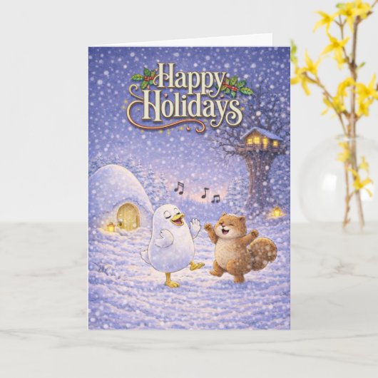 Friends make holidays  カード (黄色い花)