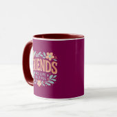 Friends Make Life Beautiful Combo Mug – Floral  マグカップ (正面左)