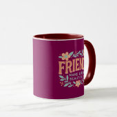 Friends Make Life Beautiful Combo Mug – Floral  マグカップ (正面右)