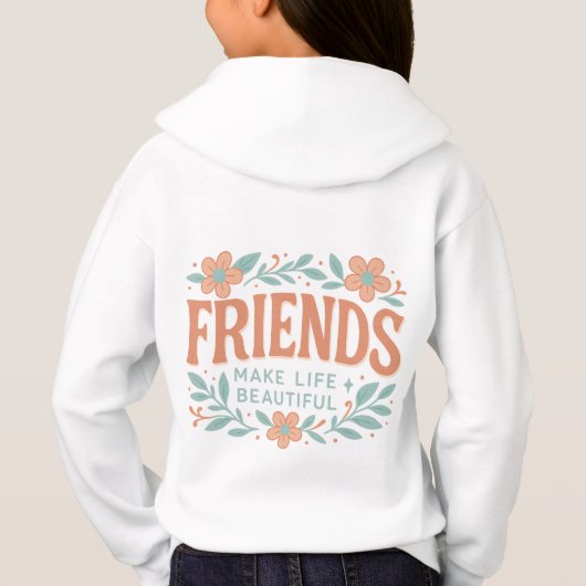 Friends Make Life Beautiful Kids' Pullover Hoodie  (裏面)