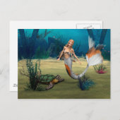Friends Mermaid und Turtle ポストカード (正面/裏面)