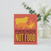 Friends Not Food Farm Animalsはがき ポストカード (スタンド正面)