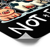 Friends Not Food Funny Vegan Vegetarian Cute Anima ポスター (角)