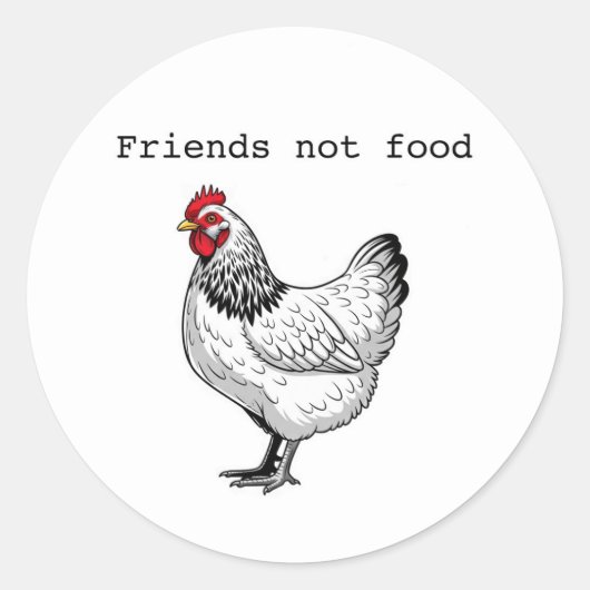 Friends not food sticker ラウンドシール (正面)