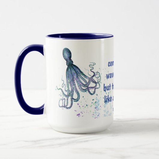 Friends Octopus on your顔おもしろい引用文 マグカップ (左)