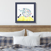 Friends of Clementine |フォークアートヘッジホッグ キャンバスプリント (インサイチュ (寝室))