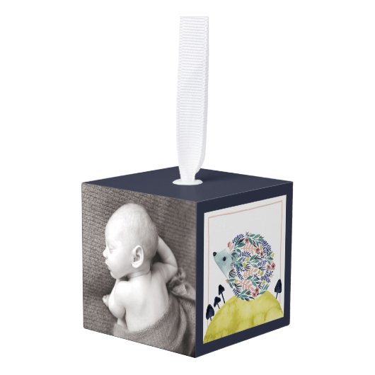 Friends of Clementine |フォークアートヘッジホッグ キューブオーナメント (正面アングル)