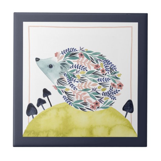 Friends of Clementine |フォークアートヘッジホッグ タイル (正面)