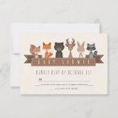 Friends of the Forest Woodland Baby Shower RSVP (正面)