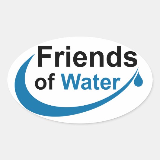 Friends of Water 楕円形シール (正面)