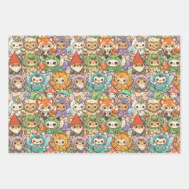 Friends Parade | Cute Animal Wrapping Paper Sheets ラッピングペーパーシート