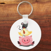 Friends Piggy ChickとMouse Keychain キーホルダー (正面)