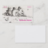 Friends sat on beach drawing 名刺 (正面/裏面)