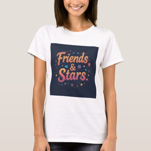 Friends & Stars - Cosmic お洒落 Artwork Tシャツ (正面)