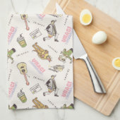 FRIENDS™ Tan Cartoon Pattern キッチンタオル (四つ折り)