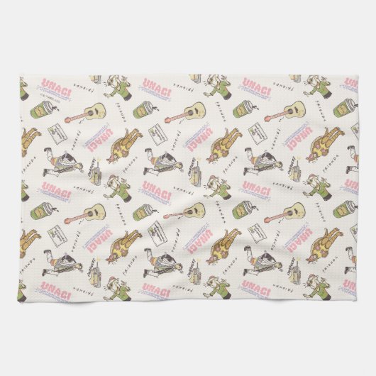FRIENDS™ Tan Cartoon Pattern キッチンタオル (横)
